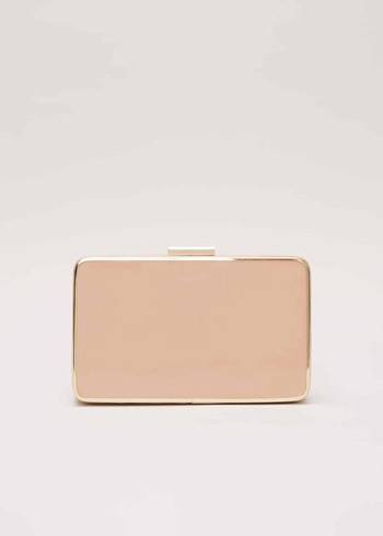 Phase Eight Patent Box Bags Pink Australia | LE4309285